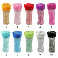 Fournitures d'extension de cils Mascara Brosses Baguettes Sourcils Brosse à cils Glitter Spoolies Cils Mascaras en nylon imperméables