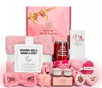 Panier-cadeau de rétablissement rapide, ensemble de luxe avec savon, lingettes, miroir, bombe de bain, bougie, masque pour les yeux, chaussettes et porte-clés