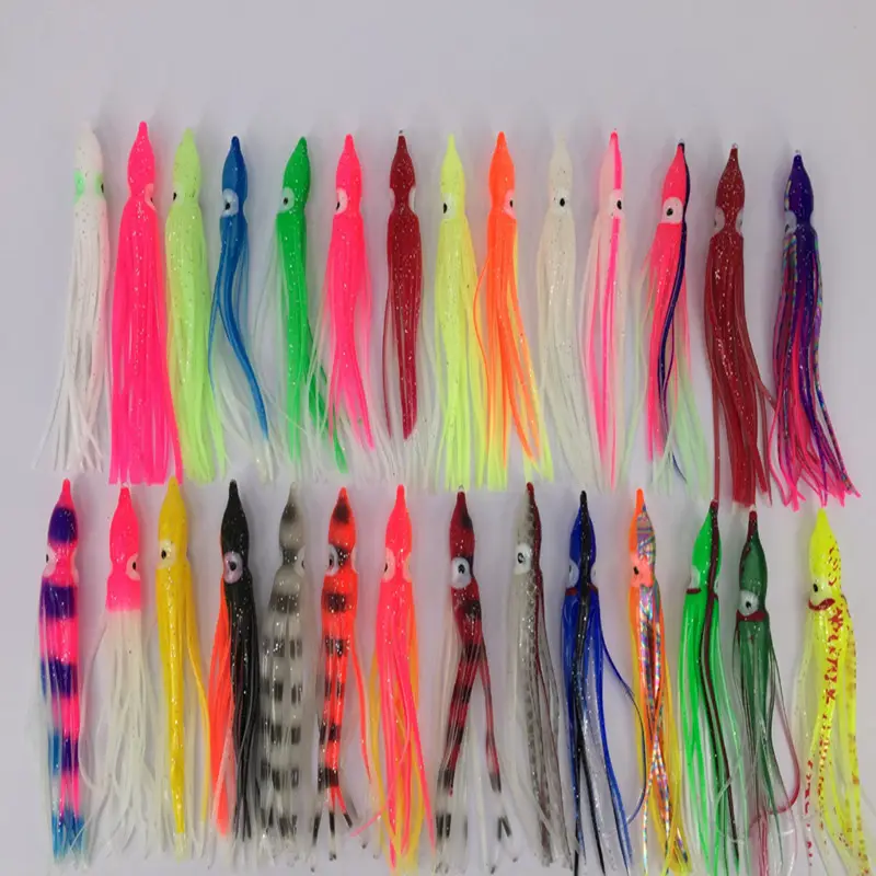 Benutzer definierte Farbe und Größe Luminous Soft Octopus Lure Tintenfisch Troll ing Angel köder