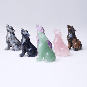 Scultura di Lupo in Cristallo Naturale, Pietra Energetica, Regalo di Natale per Decorazione Casa - Product Image 4