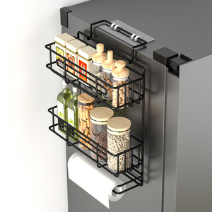 Étagère latérale multifonctionnelle pour réfrigérateur, organisateur mural pour épices de cuisine, essuie-tout et sacs alimentaires - Product Image 5