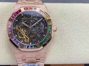 Super Quality Diving Waterproof Mechanical <b>Watch</b> 41mm THB Factory 3132 Movement 15412 Skeleton Rainbow Diamonds - Product Image 1