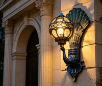 Lampe murale extérieure moderne pour hôtel 20W/30W en aluminium et verre, étanche IP65, LED 3500K blanc chaud, IRC 90, angle de faisceau 360°, culot E27