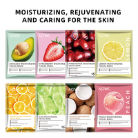 Masque Facial en Tissu Éclaircissant et Hydratant, Contrôle de l'Huile, Vitamine C et Fruits, Masque Visage OEM/ODM en Gros à Marque Privée pour Soin de la Peau