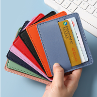 Porte-cartes fin en cuir PU, étui minimaliste multi-emplacements, portefeuille portable pour cartes de crédit et d'identité, étui fin pour cartes, idéal pour un cadeau