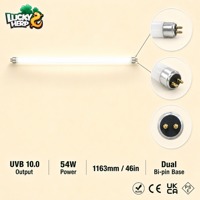 LuckyHerp T5 54W UVB10.0 Lampe UVB Spirale en Verre pour Reptiles Écologique Utilisation Intérieure Toutes Saisons 46 pouces