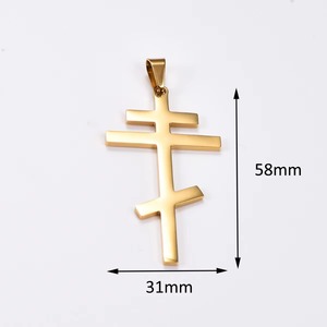 Collier élégant en acier inoxydable avec pendentif croix orthodoxe pour femmes et hommes, breloques de prière religieuse, chaîne, bijoux de foi en métal pour l'église - Product Image 2
