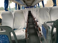 Bus Zhongtong d'occasion LCK6125 bleu à deux étages avec essieu arrière, bus de tourisme avec 57 sièges luxueux
