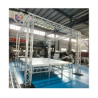 Estructura de Iluminación Plegable Negra para DJ, Certificada por TUV, de Aleación de Aluminio, con Soporte para Altavoces Line Array Metálicos