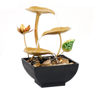 JR083 Fontaine d'eau porte-bonheur, ornement de bureau en fer et plastique, décoration Feng Shui, accessoire de bureau - Product Image 2