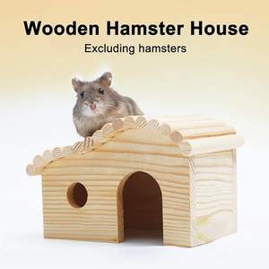 Maison pour hamster en bois au design unique avec balançoire suspendue, cachette pour souris, pour les besoins de votre animal de compagnie - Product Image 2