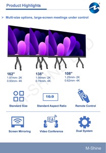 Serie UT-C Todo en Uno 4K COB Interactiva Inteligente para Interiores, 600 Nits de Brillo, Negra, para Educación en el Hogar/Tiendas Minoristas, 3840hz, 1 Año de Garantía - Product Image 6