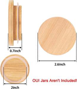 Couvercles en bambou réutilisables, écologiques et durables pour pots de yaourt Oui avec joints en silicone pour une fermeture hermétique (pots non inclus) - Product Image 3