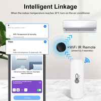 Thermomètre Hygromètre WALE Tuya WiFi, capteur intelligent de température et d'humidité, commande vocale, charge par batterie, pour usage domestique