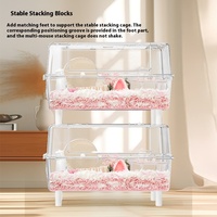 Cage à hamster en acrylique transparent-Grand manoir de villa à deux étages avec accessoires, habitat transparent à vue complète pour petits animaux