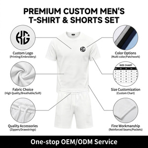 Conjunto Deportivo Informal para <span class=keywords><strong>Hombre</strong></span>, Traje de Verano de Manga Corta, Conjunto de 2 Piezas, Camiseta y Pantalones Cortos, Conjunto Informal para <span class=keywords><strong>Hombre</strong></span> - Product Image 3