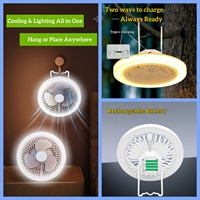 Ventilateur de plafond avec éclairage LED, fabrication directe d'usine, OEM/ODM, portable, rechargeable, télécommande, pliable, énergie solaire, pour le camping en extérieur