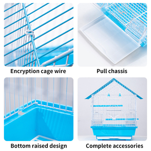 Klein papegaaienkooi voor thuisgebruik, budgerigar vogelkooi, papegaaien, parkieten, metalen ijzeren draadkooi voor vogels, vogelhuisjes. - Product Image 4