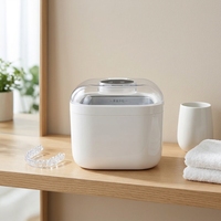 GT-M5 Nouveau Nettoyeur Ultrasonique Portable pour Bijoux et Ustensiles Dentaires, Bain Numérique Portable pour Dents, 350ML, Nettoyeur Ultrasonique Domestique