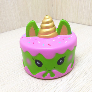 ของเล่นบีบยูนิคอร์นรูปเค้ก  PU Stress Ball Happyfoam ได้รับการรับรองมาตรฐาน EN71 ของขวัญขายส่งสำหรับเด็กผู้ชาย - Product Image 6