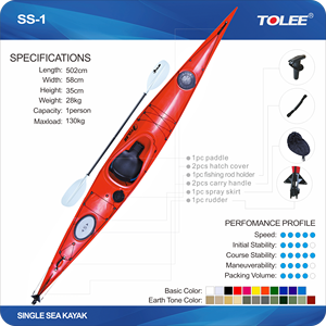 เรือคายัคสำหรับตกปลาในทะเลแบบนั่งในสำหรับ 1 คน สำหรับกีฬาทางน้ำ - Product Image 5