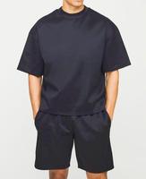 Conjunto de Camiseta y Pantalones Cortos de Algodón Estampado para Hombre, Estilo Holgado y Urbano, Diseño de Marca