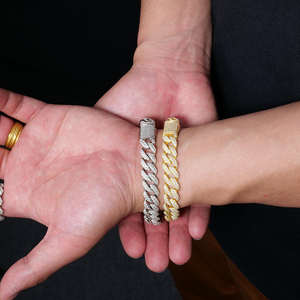 Factory wholesale S925 Silver Full Inlaid Moissanite Double Row Arc Cuban <b>Bracelet</b> Full Diamond chilled Jewelry VVS Chain Gift - Product Image 3