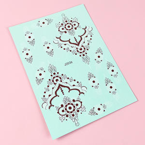 Tatouages temporaires imperméables en dentelle blanche et brune pour la main de la mariée, style <span class=keywords><strong>henné</strong></span> de mariage, autocollants - Product Image 5