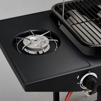 Barbecue au propane à 5 brûleurs, pliable, réglable, portable, pour la cuisine en plein air, sur table, chariot de barbecue, montage facile, acier laminé à froid moderne