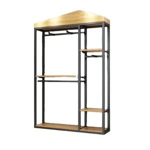 Custom Lady Boutique Store Furniture Standing Wall Shelves Clothing Display Stand Rack