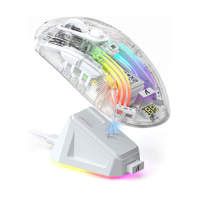 ATTACK SHARK X2 Pro Wireless Gaming Mouse with RGB Charging Dock Tri-Mode PC Gaming Mice 2.4G/Bluetooth/Wired for Win/MAC