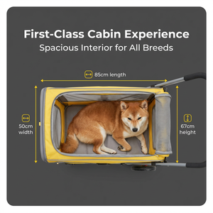 รถเข็นสัตว์เลี้ยงแบบพับได้ ขนาดกลางและใหญ่ สำหรับสุนัขและแมว โครงเหล็กกล้าคาร์บอน ผ้าอ๊อกซ์ฟอร์ด 4 ล้อ รับน้ำหนักได้ 60 กิโลกรัม - Product Image 2