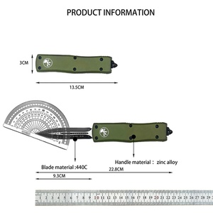 Cuchillo Utilitario Portátil para Exteriores H130/H131/H132/H133, Acero D2 57-59HRC, Mango de Aleación de Zinc, para Caza, Camping, Rompeventanas - Product Image 6