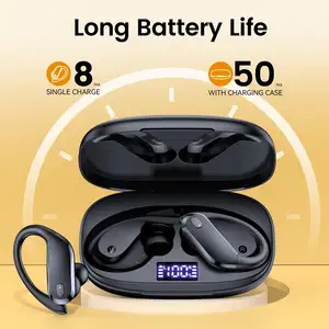 Emparejamiento de un paso V5.3 Auriculares inalámbricos Pantalla de batería Led dual sobre auriculares con ganchos para la oreja Auriculares impermeables Ipx7 para deportes