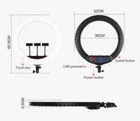 Lampe annulaire LED à écran tactile CPYP HQ-21S de 21 pouces, lumière d'appoint à intensité réglable avec télécommande pour vidéo YouTube et maquillage