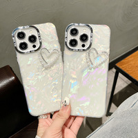 IPhone 15 Pro Max Housse de protection 13 & XR Stereo Pearl Heart Grip Galvanoplastie Case Special Craft Mobile Phone Case