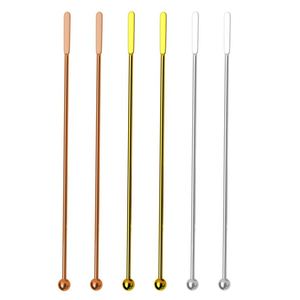 Agitateur à café en acier inoxydable 304, perles rondes, réutilisable, pour jus, boissons, durable, antirouille, pour bar, cocktails, thé au lait, bâtonnet de mélange - Product Image 3
