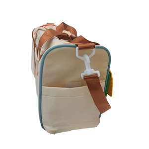 Bolsa de gimnasio de lona de poliéster grande negra Unisex cierre de cremallera correa de hombro plegable actividades al aire libre para niños viajes - Product Image 4