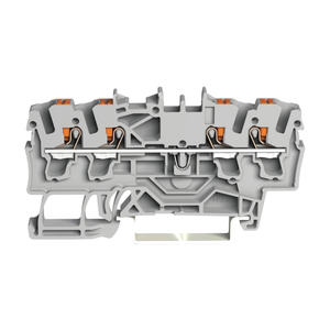 Nouveau bornier traversant WAGO 2202-1401 à 4 conducteurs, à bouton-poussoir, pour rail DIN, 2,5 mm², gris - Product Image 1