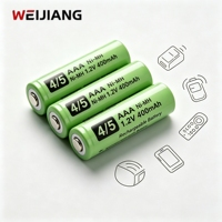 4/5AAA 1.2V 400mAh Baterai Hijau Isi Ulang NiMH Pengganti untuk Mainan RC Perangkat Kecil Rumah Tangga