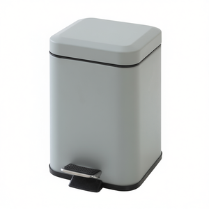 Poubelle carrée 3L grise 16x16 cm H 25 cm, poubelle à pédale pour salle de bain - Product Image 2