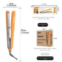 Lisseur de cheveux Kemei Km-1395 pour femme avec 14 réglages de température, 50W, chauffe rapide, plaques flottantes à ressort, fer à boucler, vente en gros