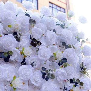Customized <b>White</b> <b>Artificial</b> <b>Flower</b> Wedding Party Background Decoration Wall Fake Rose and Peony Background Wall Party Decoration - Product Image 4