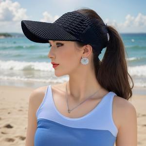 Chapeau d'été respirant en gros, casquette décontractée en tricot élastique, visière longue pour femme, idéale pour les sports de plein air et la plage - Product Image 4