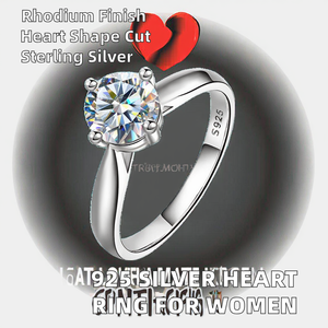 925 Sterling Silver Single Stone Heart Shape Ring Beautiful Fashion Women's Jewelry for Weddings Valentines and Birthdays - Product Image 3