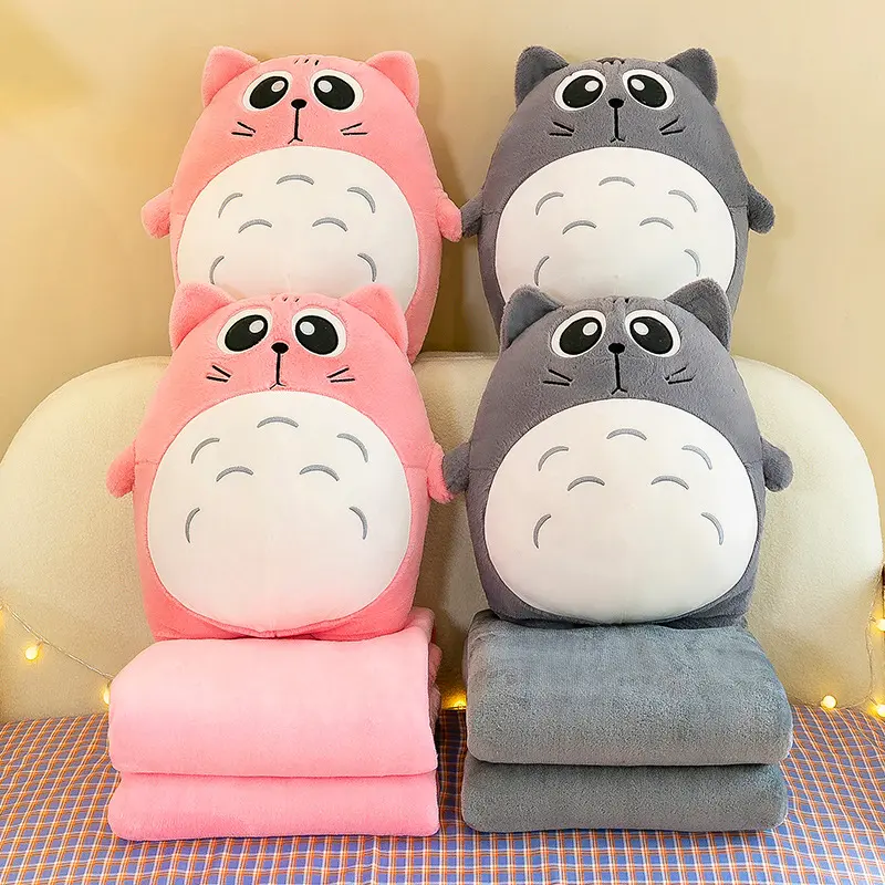 Lindo juguete de peluche de dibujos animados manta de aire acondicionado verano almohada fresca cojín de oficina anime almohada de juguete de peluche