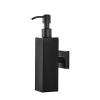 Distributeur de savon mural au design moderne, noir mat, en acier inoxydable SUS304, accessoires de salle de bain