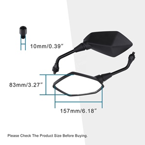 Goofit Gương Chiếu Hậu 10mm gương chiếu hậu xe máy thay thế cho mô hình phổ thông xe máy Quad Pit dirtbike màu đen ATV - Product Image 2