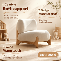 Fauteuil simple pour balcon et salon, design moderne et minimaliste, en bois massif finition naturelle, idéal pour maison d'hôtes, espace lounge et réception.