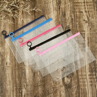 Sacs d'emballage transparents en PVC tissé avec cordon de serrage et fermeture éclair 21*17cm, impression offset, pour chaussettes et chaussures, résistants à l'humidité, personnalisables